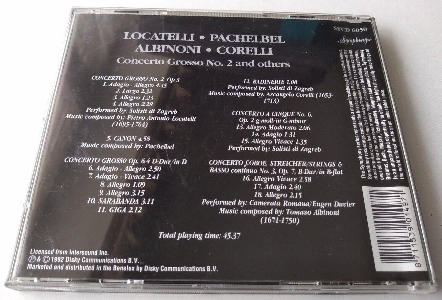 Locatelli, Pachelbel, Albinoni, Corelli  - Concerto Grosso No.2 And Others CD