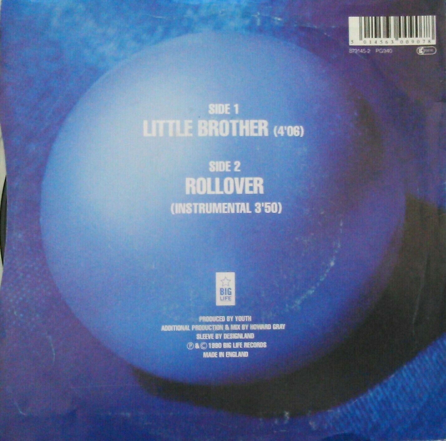 Blue Pearl - Little Brother (Big Life, 1990) 7" vinyl single VG/VG