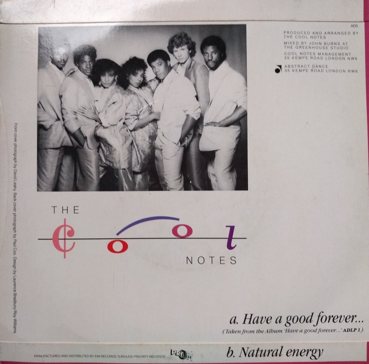 The Cool Notes – Have A Good Forever (Abstract Dance 1985) 7" vinyl single VG/VG