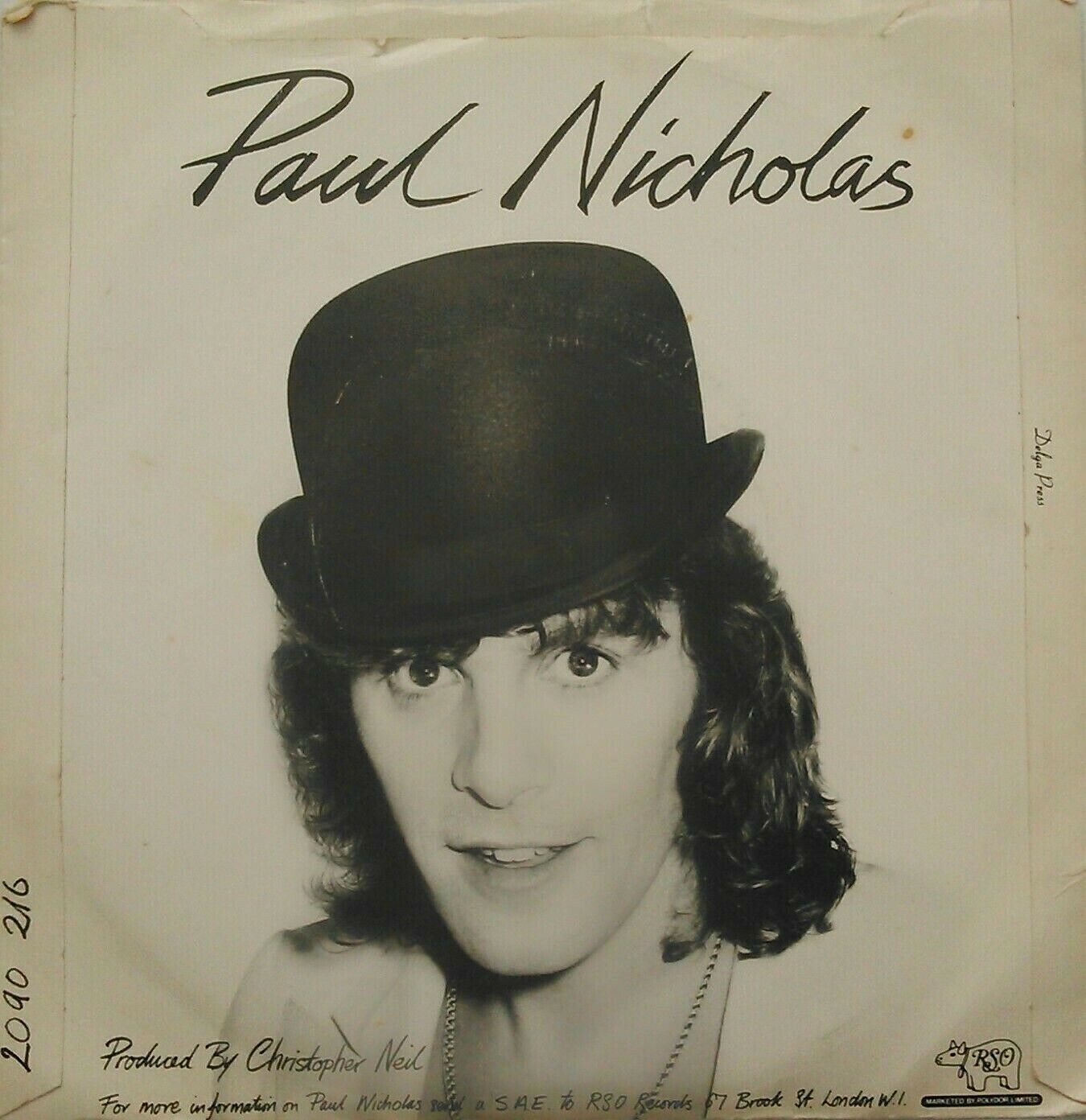 Paul Nicholas - Grandma's Party (RSO, 1976) 7" vinyl EP VG/G+