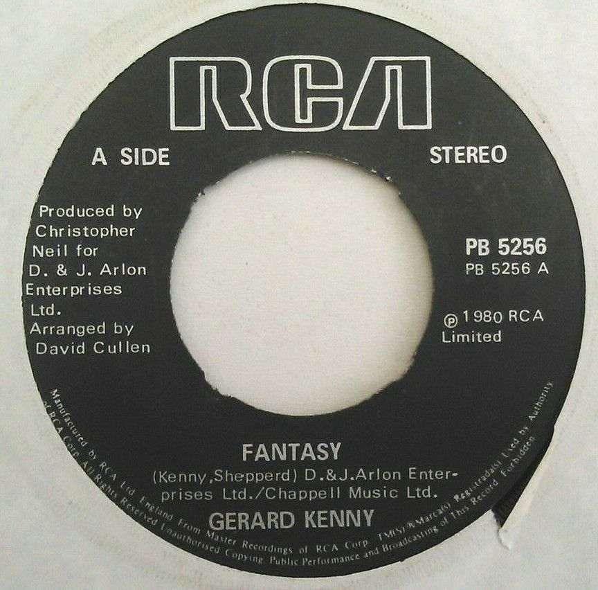 Gerard Kenny - Fantasy (RCA, 1980) 7" vinyl single VG/- jukebox centre