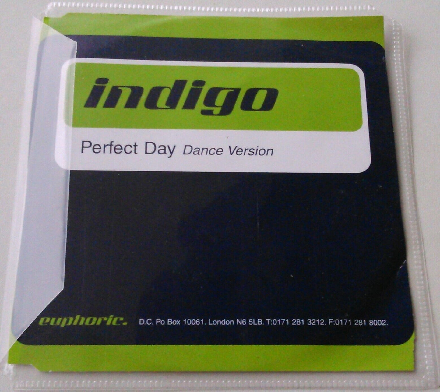 Indigo – Perfect Day (1997) CD single *no case - plastic wallet*