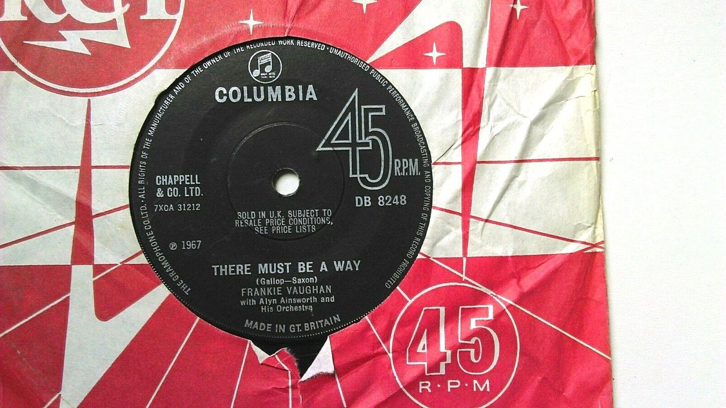 Frankie Vaughan - There Must Be A Way (Columbia, 1967) 7" vinyl single VG/-