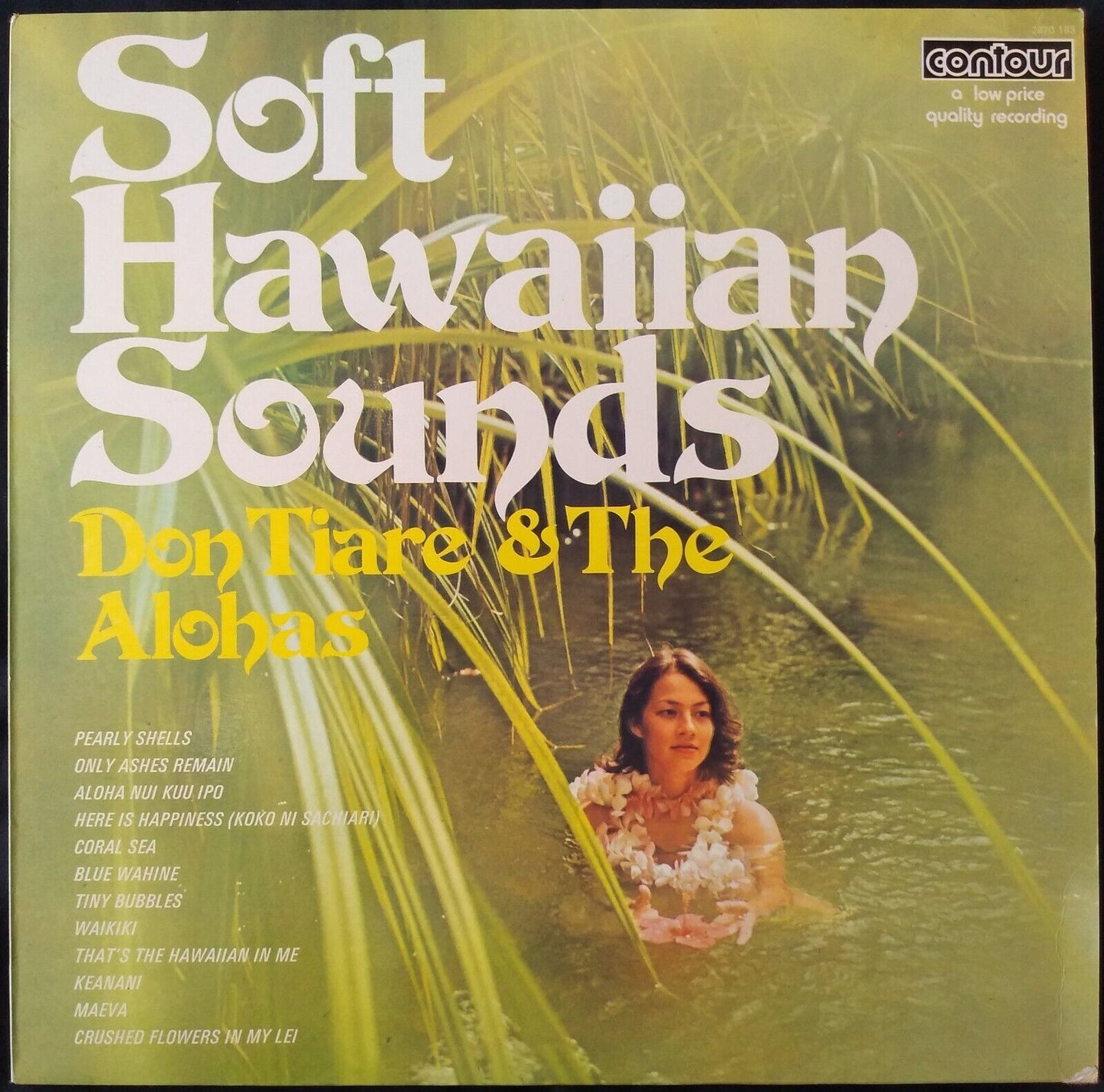 Don Tiare & The Alohas - Soft Hawaiian Sounds (Contour 1972) 12" vinyl LP VG/VG