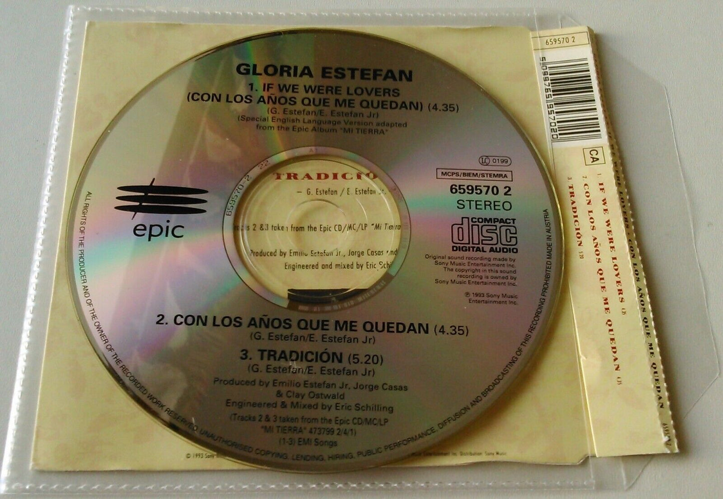 Gloria Estefan – If We Were Lovers (1993) CD single *no cover - plastic wallet*