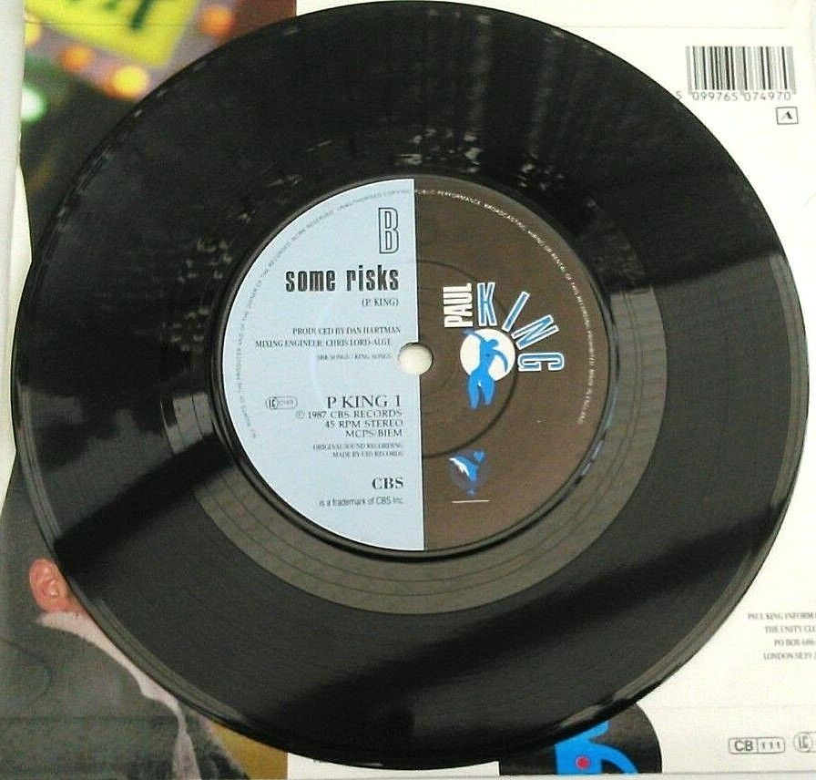 Paul King - I Know (CBS, 1987) 7" vinyl P/S single VG/VG