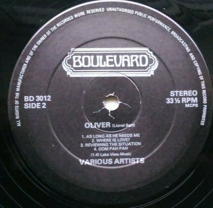 Knightsbridge Theatre Orchestra – Oliver (Boulevard, 1979) 12" vinyl LP VG/VG