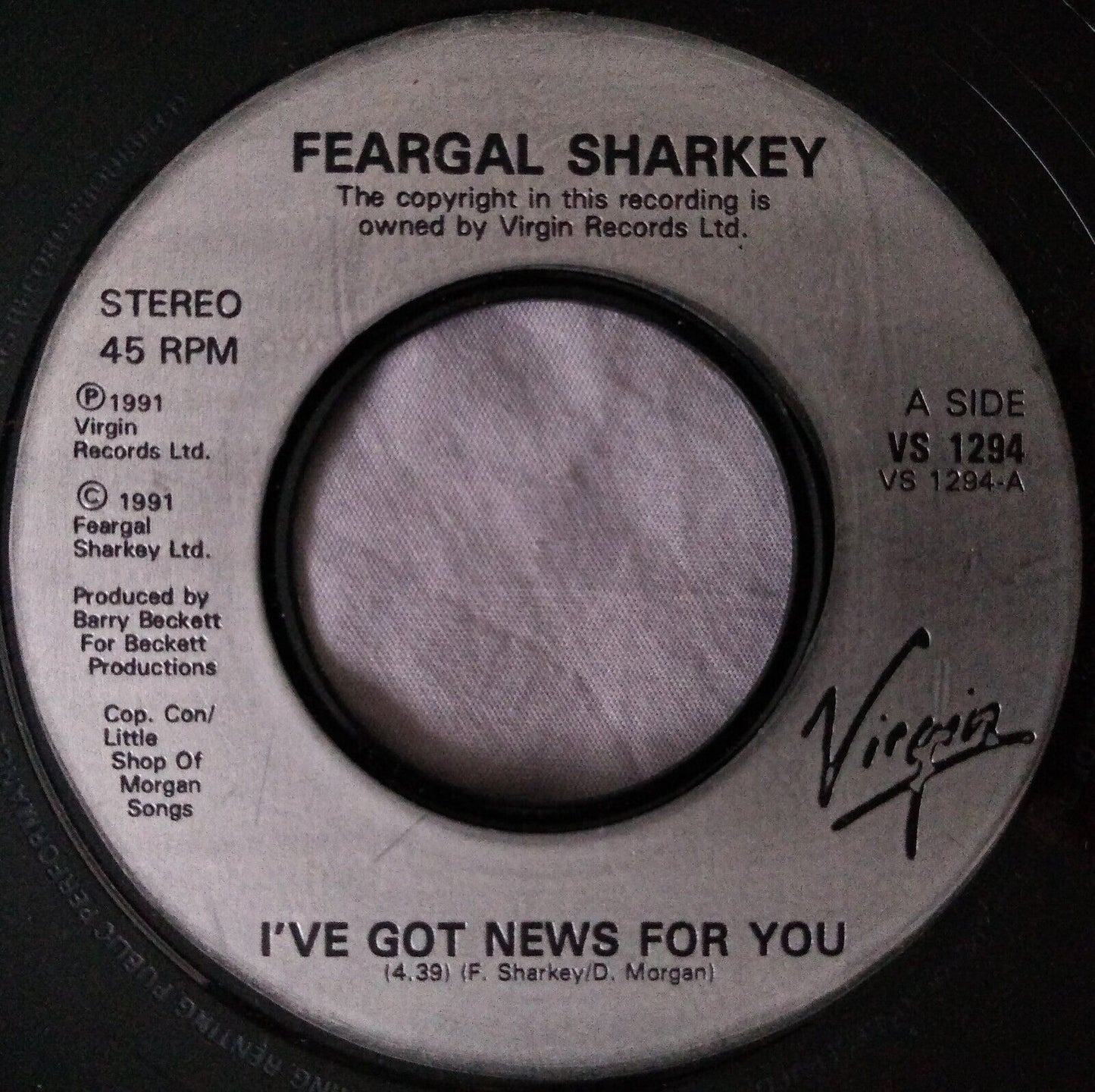 Feargal Sharkey - I've Got News For You (1991) 7" vinyl single VG/- jukebox