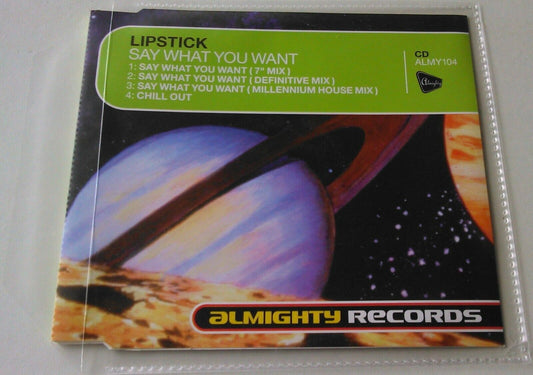 Lipstick – Say What You Want (1997) CD single *no case - plastic wallet*