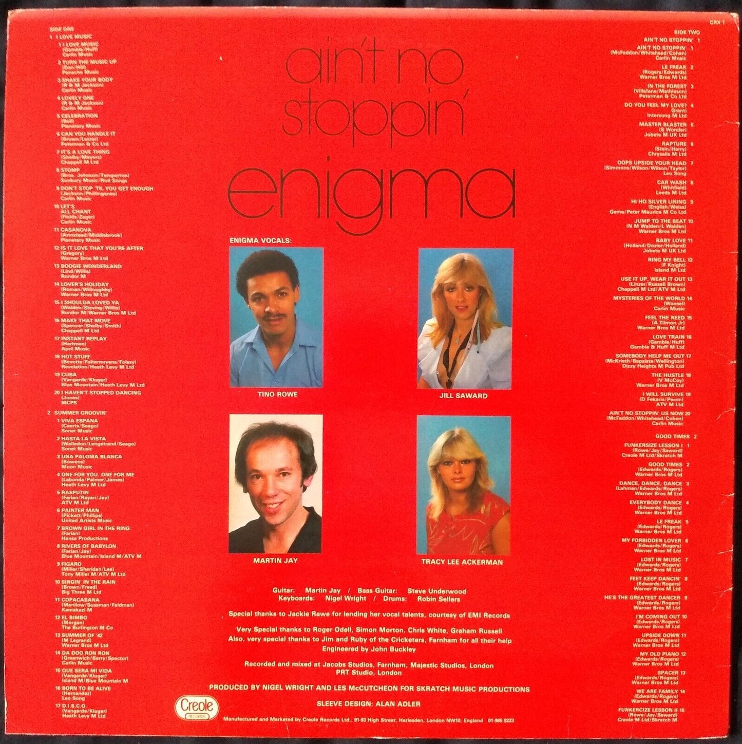 Enigma - Ain't No Stoppin' (Creole 1981) 12" vinyl LP VG/VG