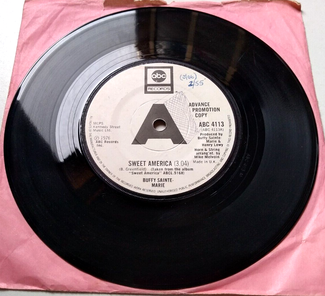 Buffy Sainte-Marie - Sweet America (ABC 1976) 7" vinyl single VG/- promo