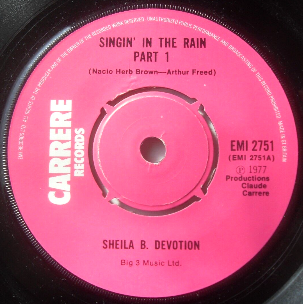 Sheila B. Devotion - Singin' In The Rain (Carrere, 1977) 7" vinyl single VG/-