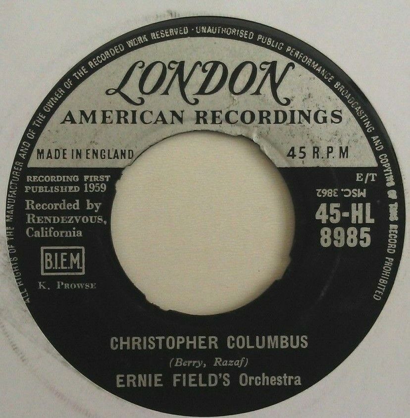 Ernie Field's Orchestra - In The Mood (London,1959) 7" vinyl single VG/- jukebox