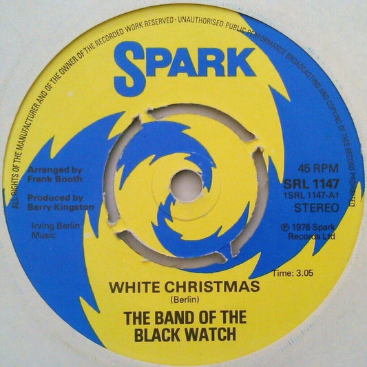 Band Of The Black Watch – White Christmas (1976) 7" vinyl single VG/-