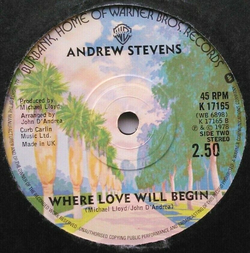 Andrew Stevens - Helpless In Love (WB, 1978) 7" vinyl single VG/-