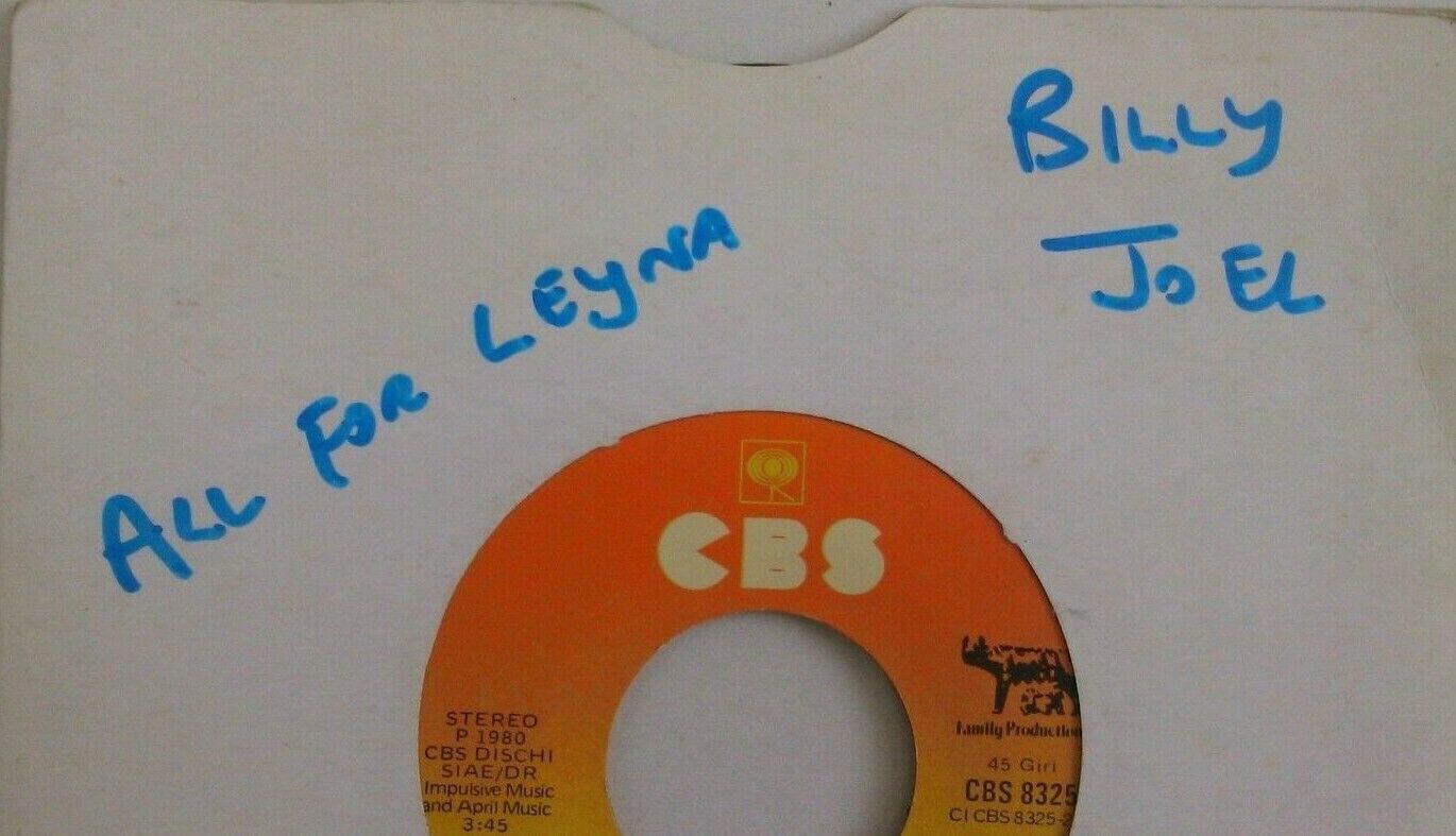 Billy Joel - All For Leyna (CBS, 1980) 7" vinyl single VG/- Italy jukebox centre