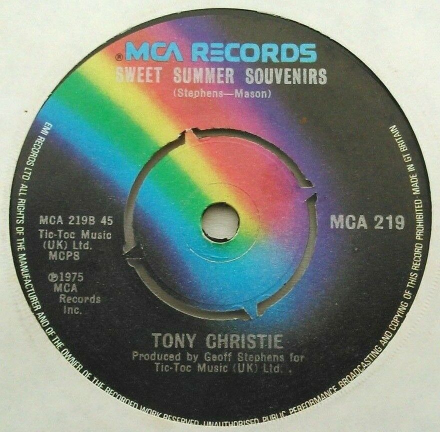 Tony Christie – Drive Safely Darlin' (MCA, 1975) 7" vinyl single VG/-