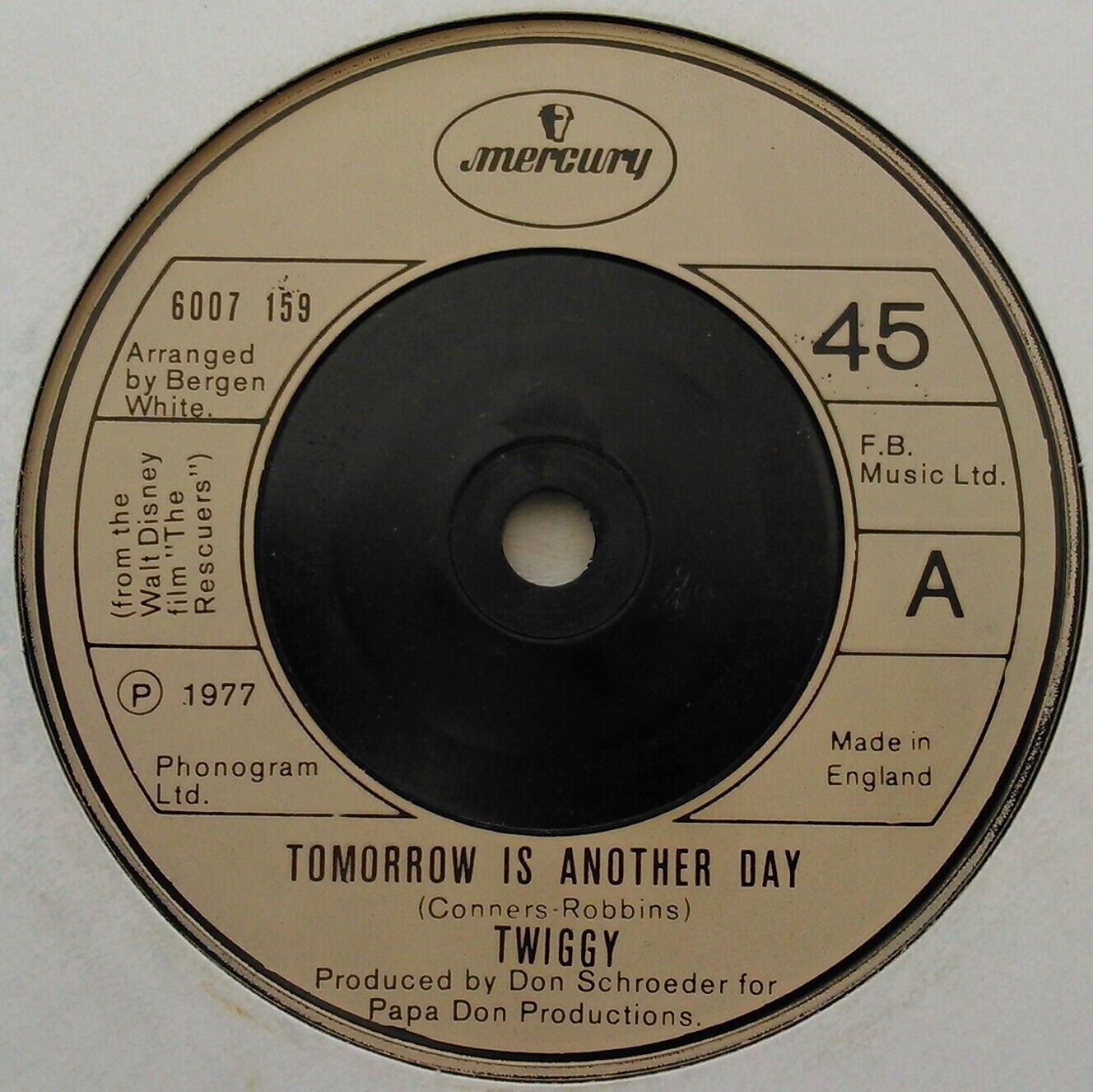 Twiggy - Tomorrow Is Another Day (Mercury, 1977) 7" vinyl single VG/-