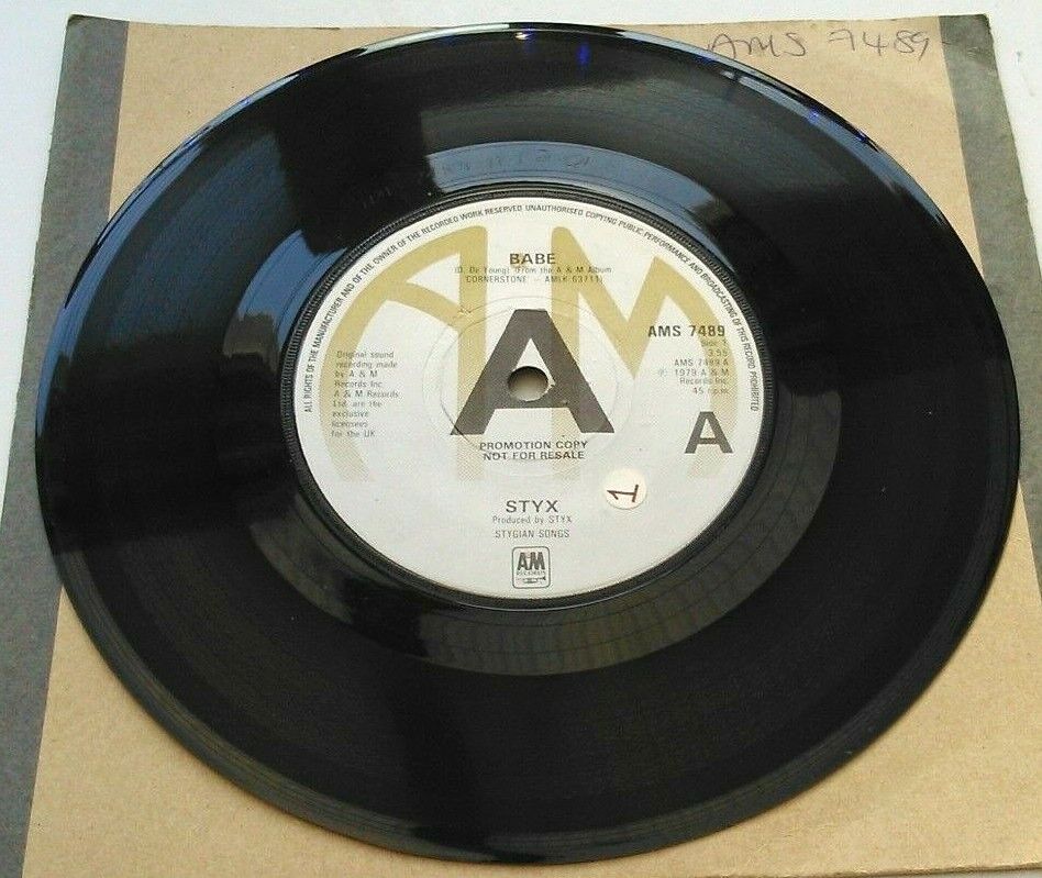 Styx - Babe (A&M, 1979) 7" vinyl single VG/- promo