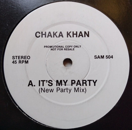 Chaka Khan - It's My Party (Warner 1988) 12" vinyl single VG/VG promo