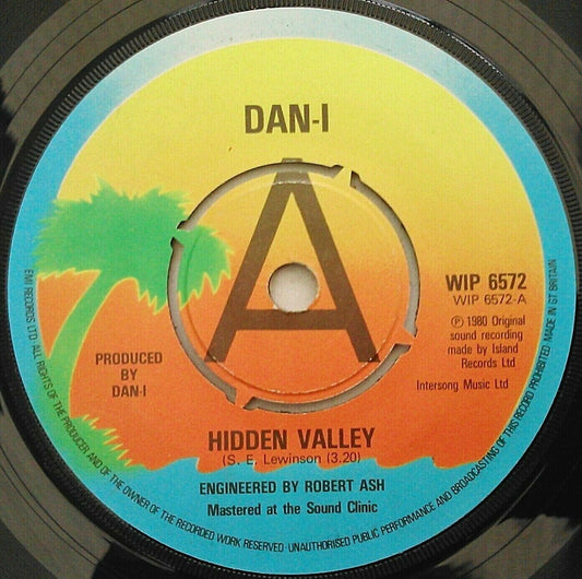 Dan-I - Hidden Valley (Island, 1980) 7" vinyl single VG/- promo