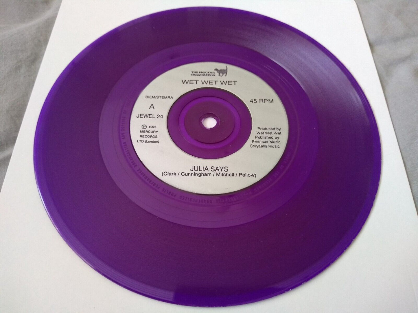 Wet Wet Wet - Julia Says (1995) 7" vinyl single VG/VG ltd ed purple vinyl