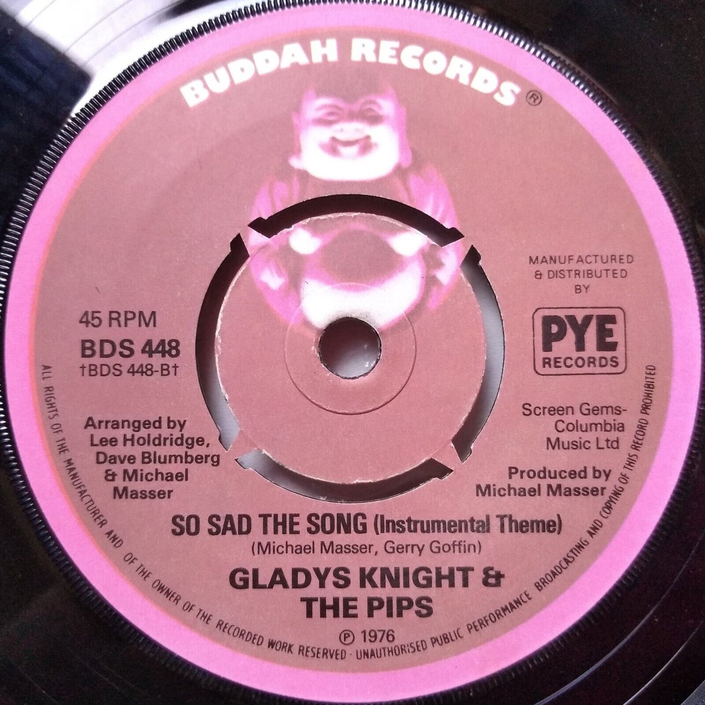 Gladys Knight & The Pips – So Sad The Song (Buddah 1976) 7" vinyl single VG/-