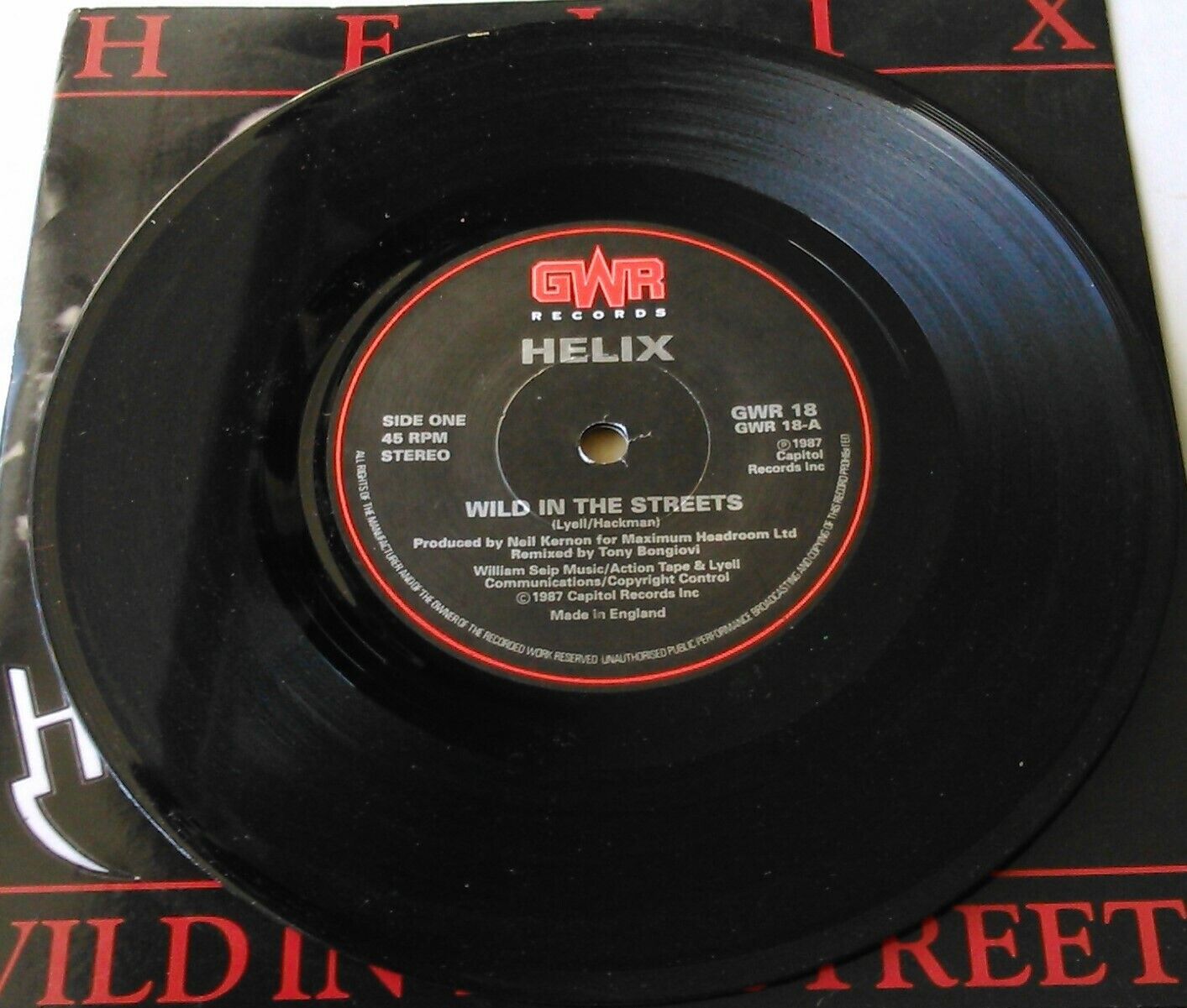 Helix – Wild In The Streets (GWR, 1990) 7" vinyl single VG/G+