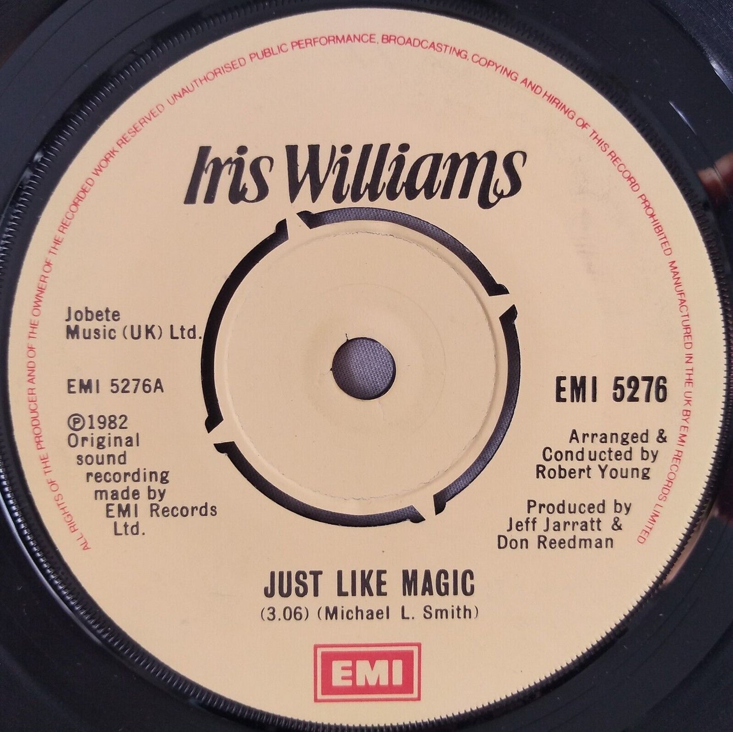 Iris Williams - Just Like Magic (EMI 1982) 7" vinyl single VG/-