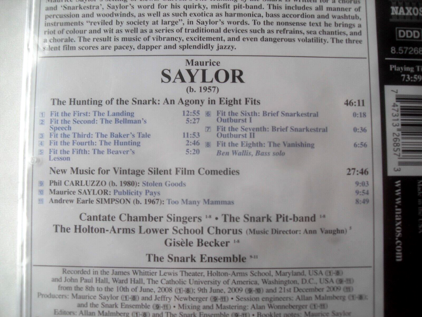 Maurice Saylor - The Hunting of the Snark (2011) CD album new and sealed