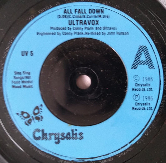 Ultravox - All Fall Down (Chrysalis 1986) 7" vinyl single VG/-