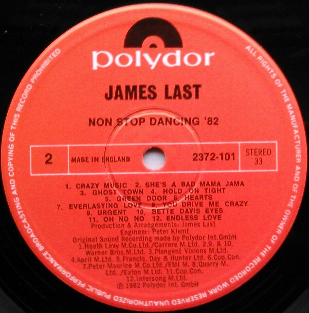 James Last – Non Stop Dancing '82 - Hits Around The World 12" vinyl LP VG/VG