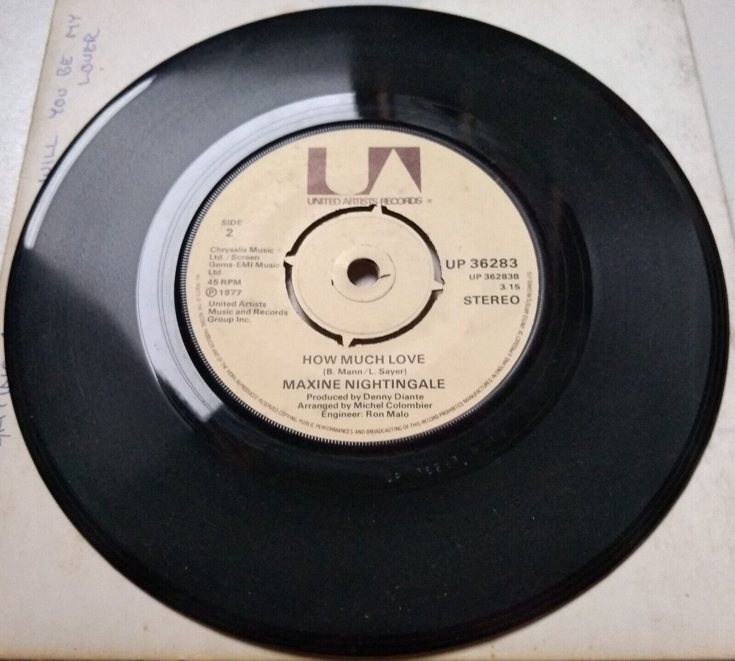 Maxine Nightingale - Will You Be My Lover (UA 1977) 7" vinyl single VG/-