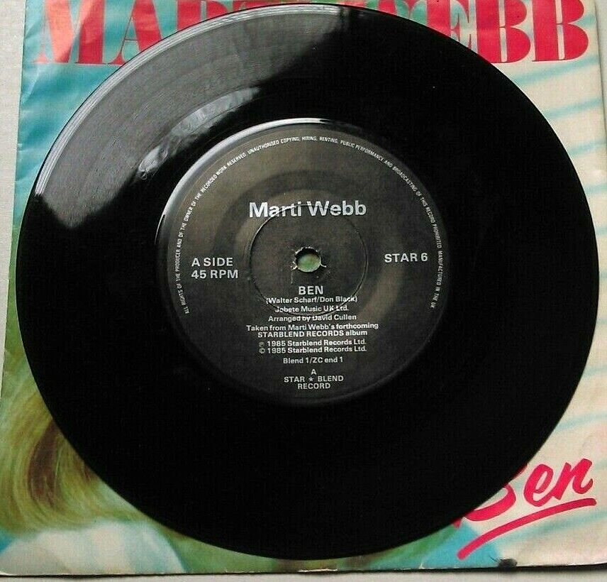 Marti Webb - Ben (Starblend, 1985) 7" vinyl single VG/VG