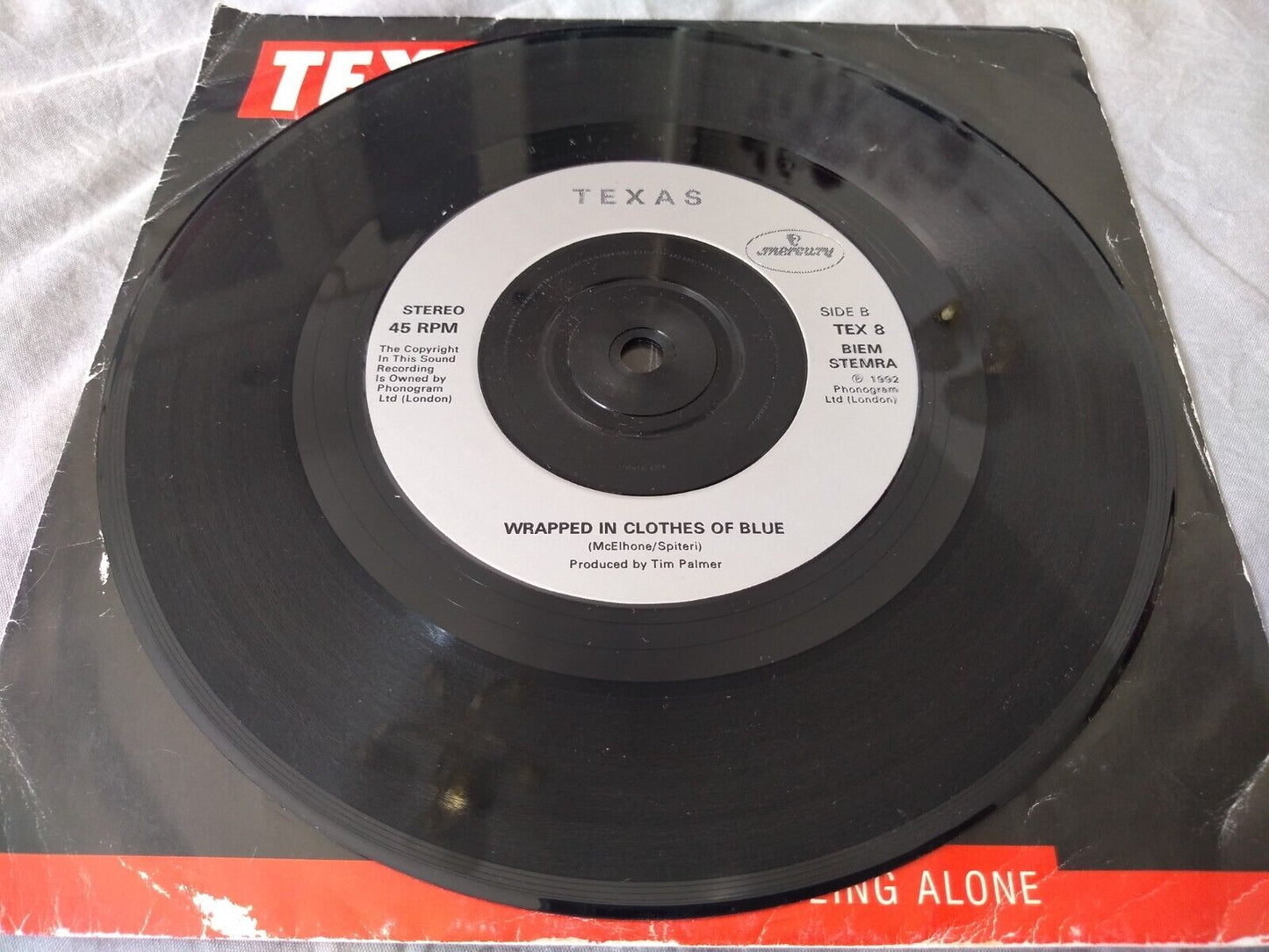 Texas - Tired Of Being Alone (Mercury 1992) 7" vinyl single VG/VG