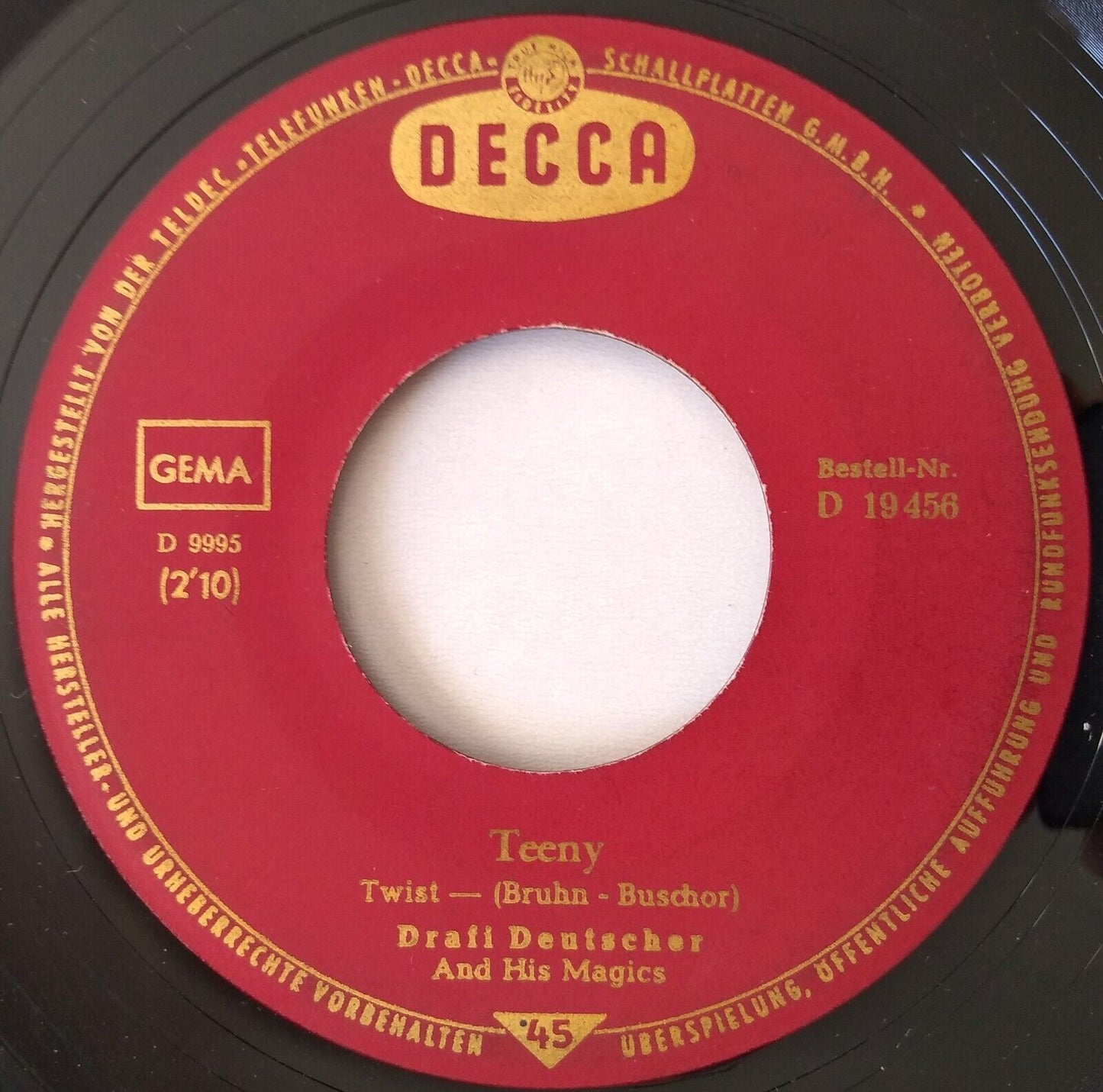 Drafi Deutscher ‎– Teeny (Decca 1963) 7" vinyl single VG/- German import