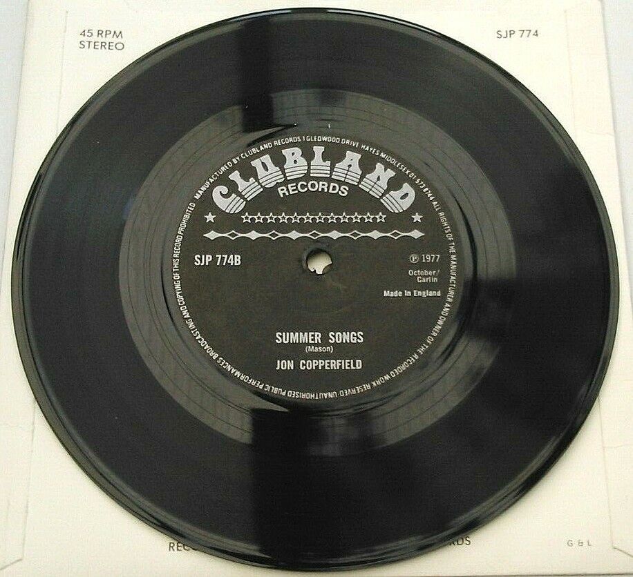 Jon Copperfield - Here Am I (Clubland, 1977) 7" vinyl single VG/VG signed