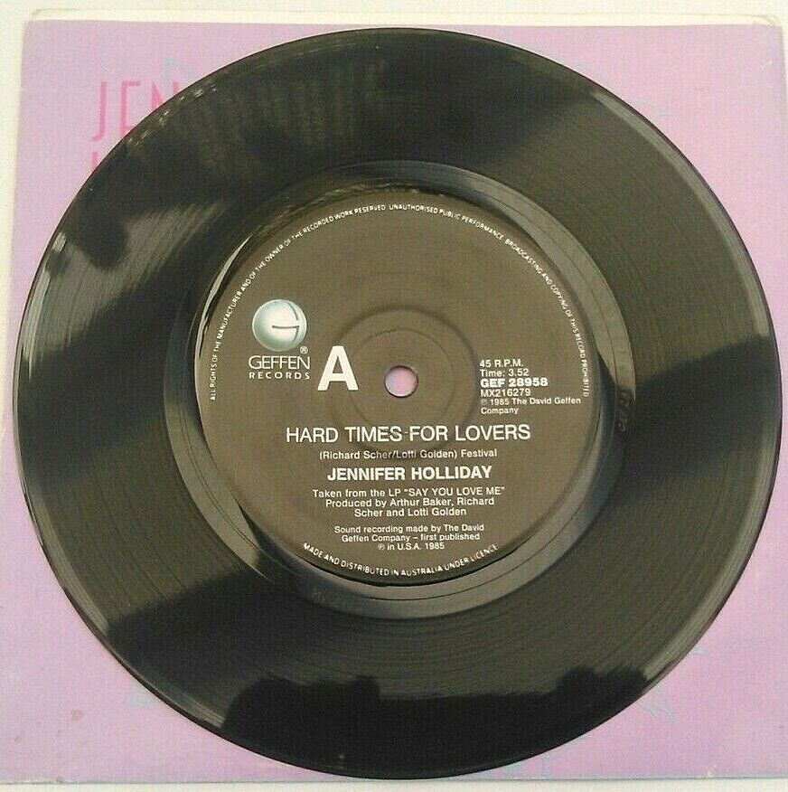 Jennifer Holliday – Hard Times For Lovers (1986) 7" vinyl P/S single VG/VG Aus