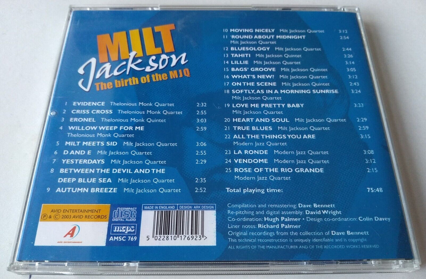 Milt Jackson - Birth of the Modern Jazz Quartet (2003) CD album