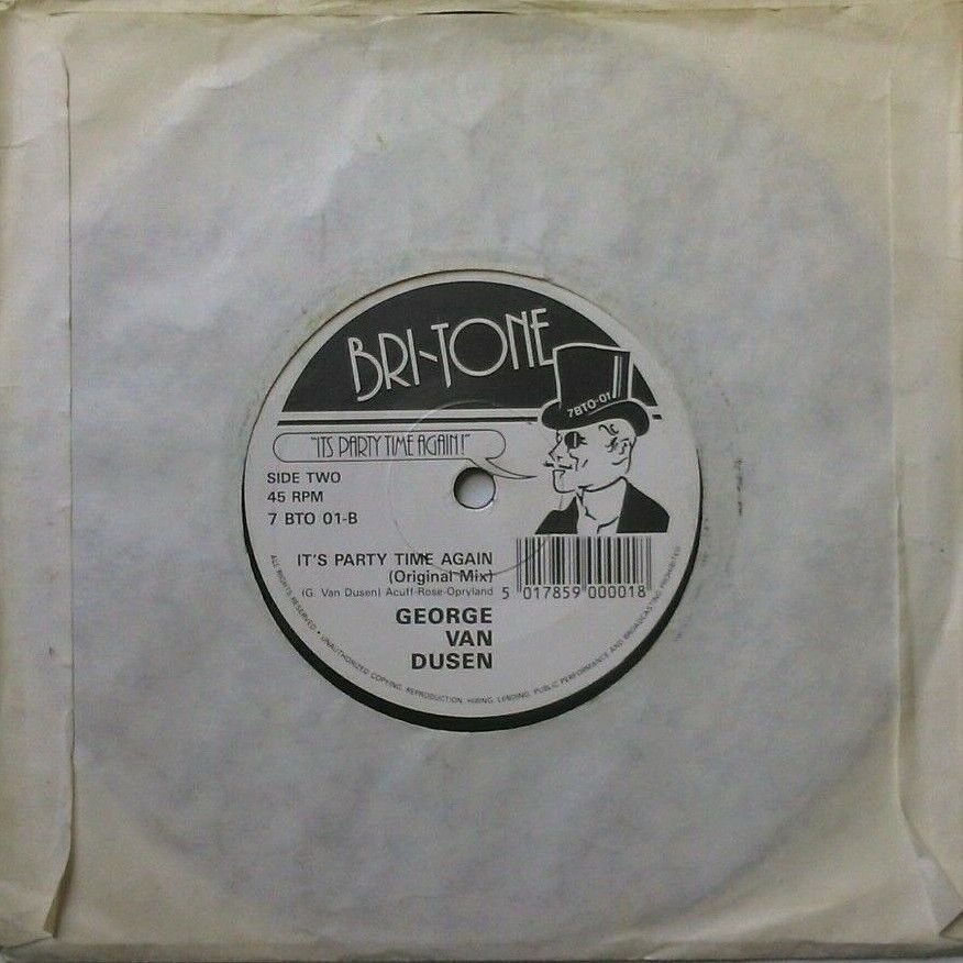 George Van Dusen - It's Party Time Again (Bri-Tone, 1988) 7" vinyl single VG/-