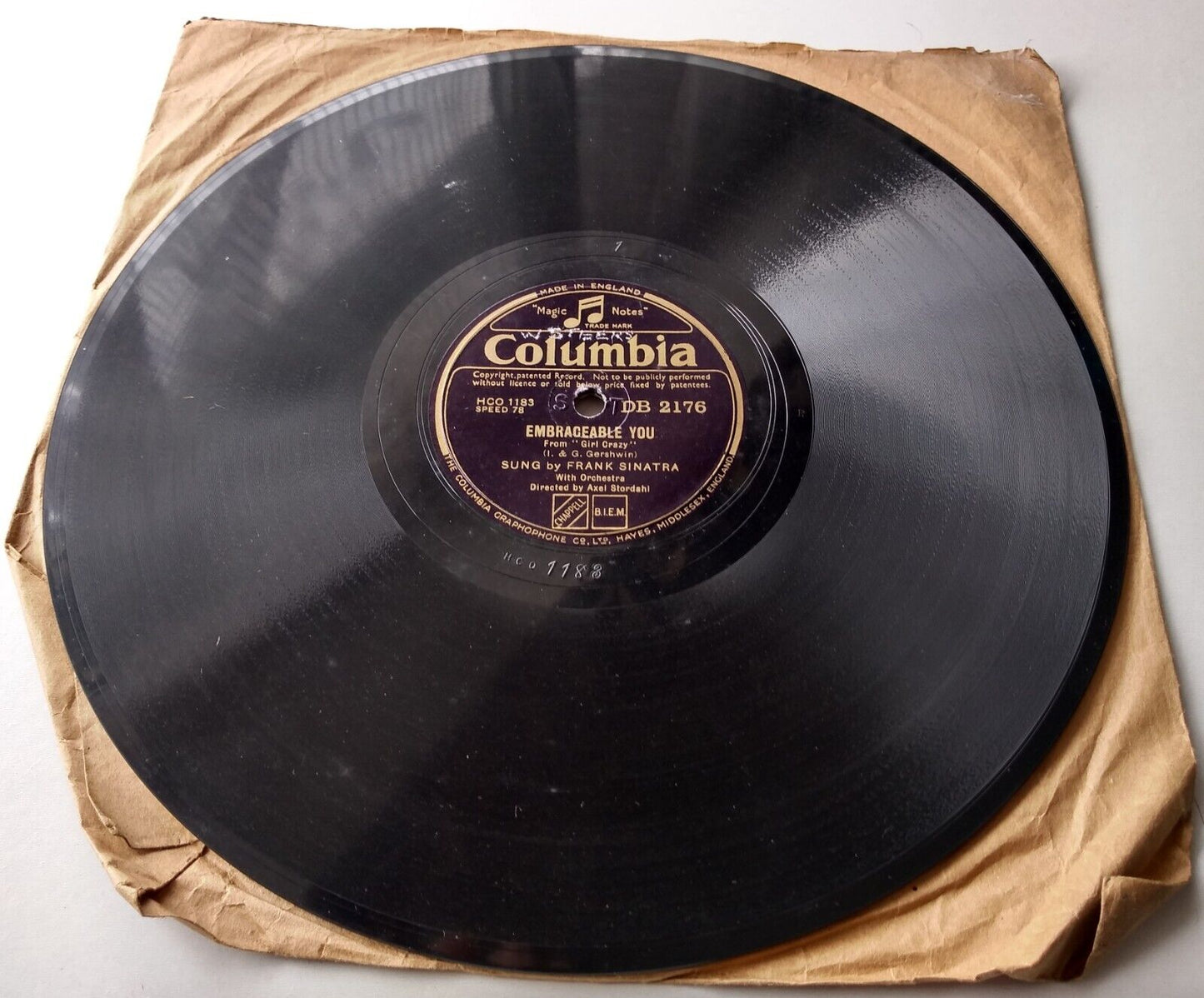 Frank Sinatra ‎– Saturday Night (Columbia 1943) 10" shellac VG/-