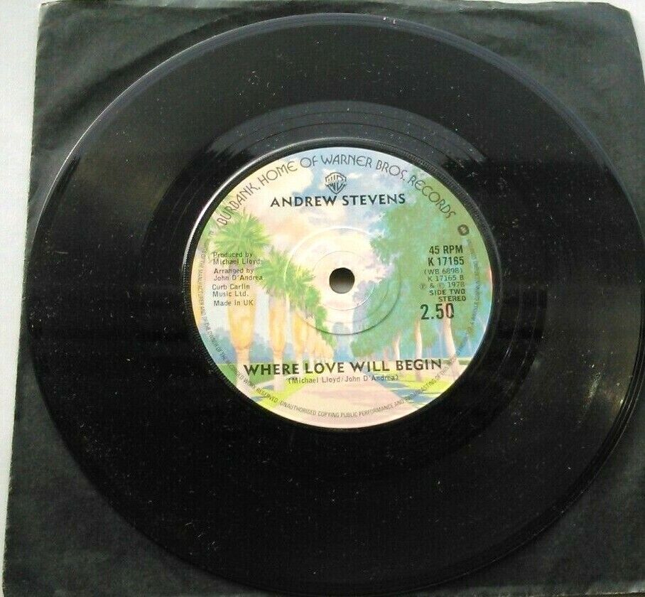 Andrew Stevens - Helpless In Love (WB, 1978) 7" vinyl single VG/-