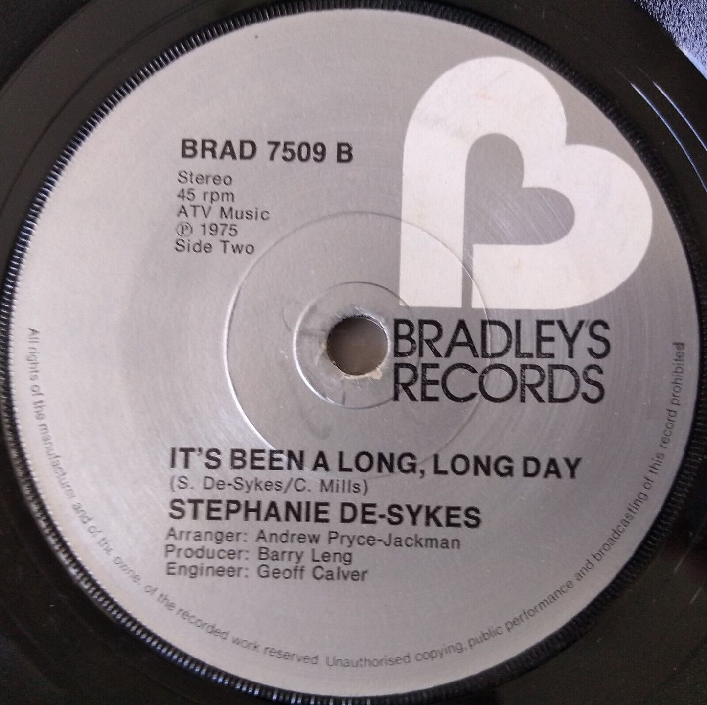 Stephanie De-Sykes - We'll Find Our Day (Bradley's 1975) 7" vinyl single VG/-