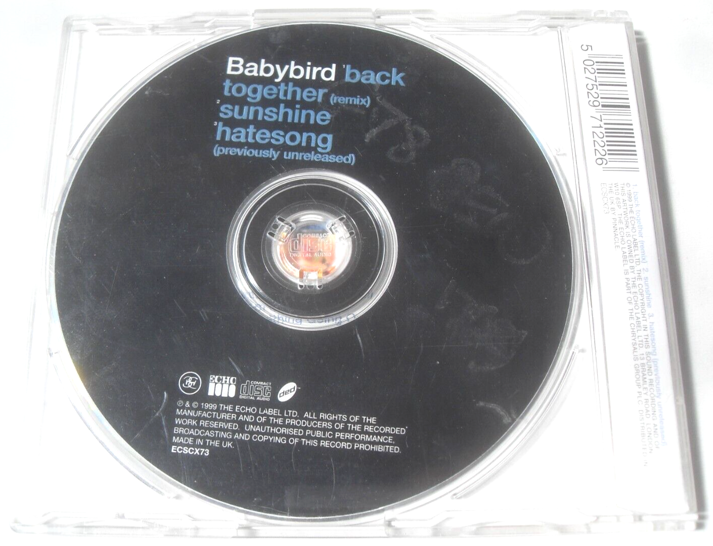 Babybird - Back Together (Remix) (Echo 1999) CD single