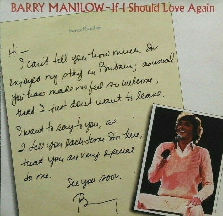 Barry Manilow - If I Should Love Again (Arista, 1982) 7" vinyl P/S single VG/VG