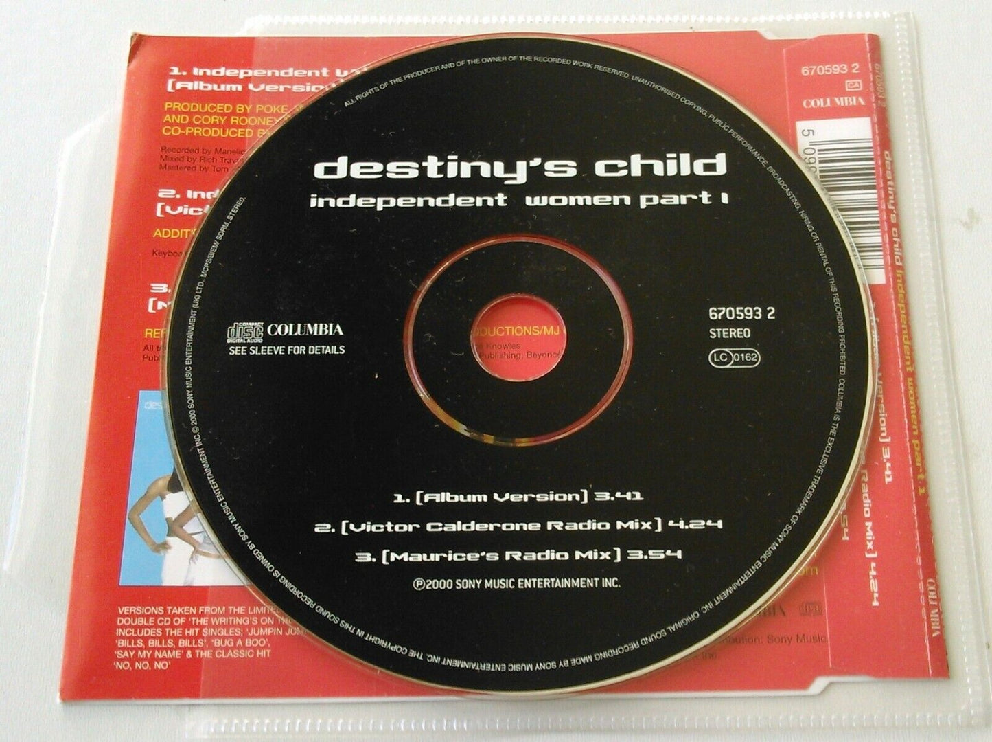 Destiny's Child ‎– Independent Women (2000) CD single *no case - plastic wallet*