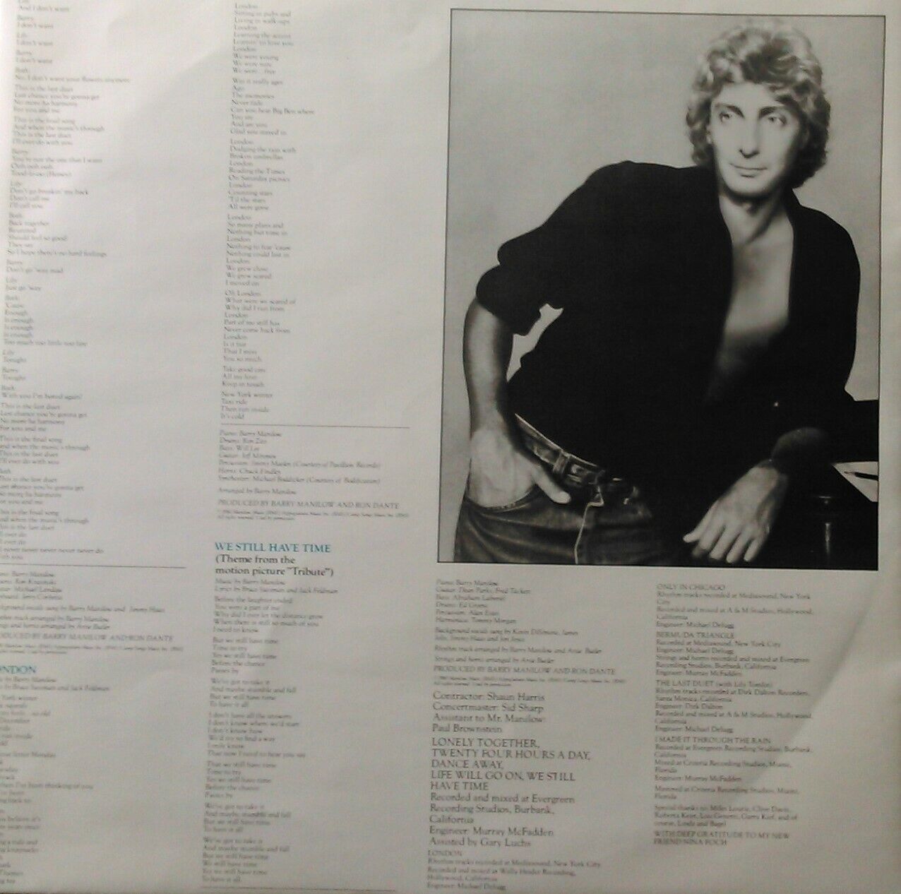 Barry Manilow – Barry (Arista, 1980) 12" vinyl LP VG/VG German import