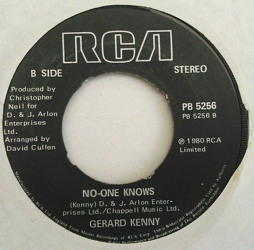 Gerard Kenny - Fantasy (RCA, 1980) 7" vinyl single VG/- jukebox centre