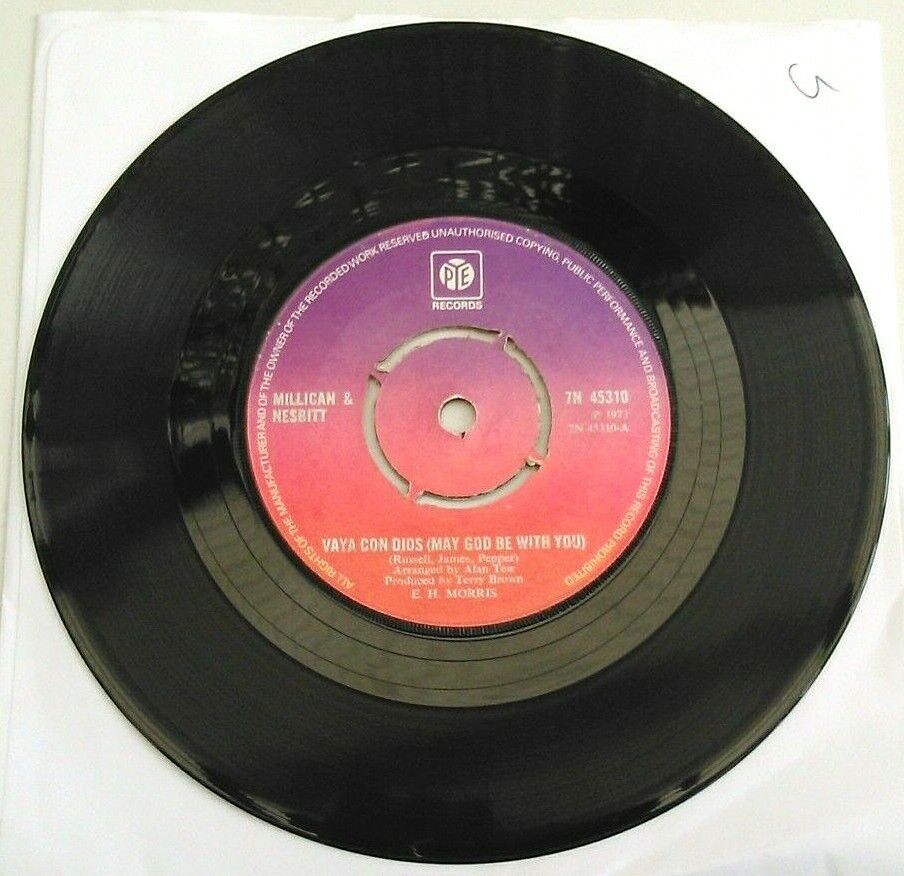 Millican And Nesbitt - Vaya Con Dios (Pye, 1973) 7" vinyl single VG/-