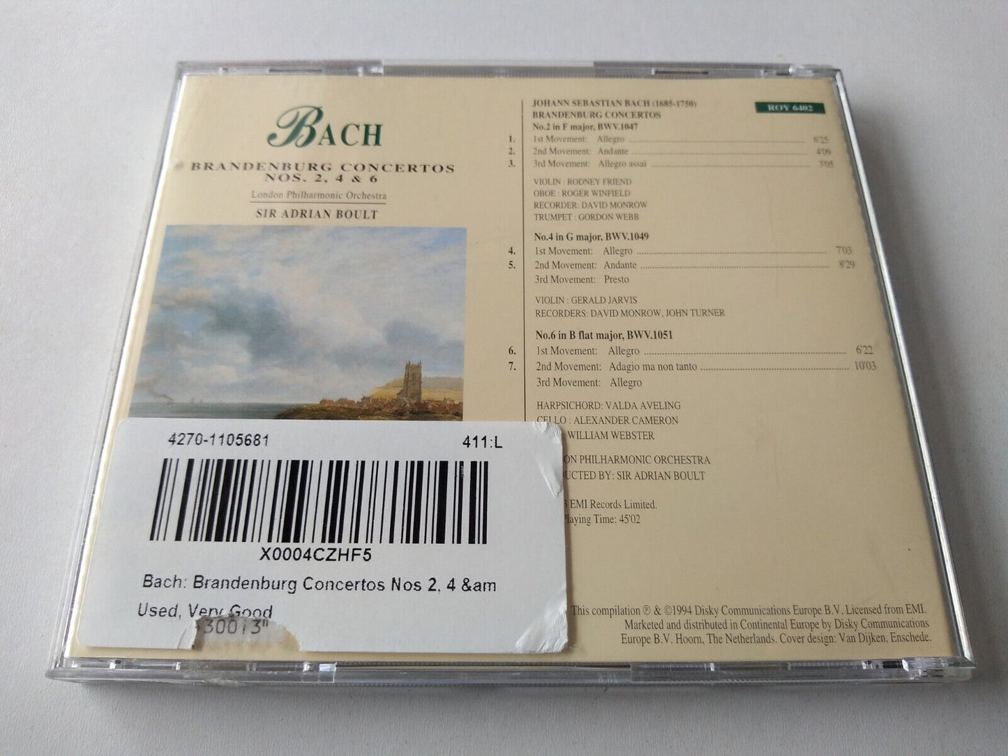 Bach - Brandenburg Concertos Nos. 2, 4 & 6 (1993) CD album Boult